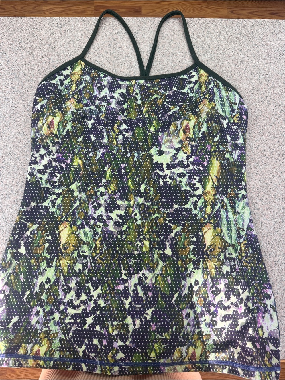 Lululemon power Y tank top Floral-Print in Green, Purple & Yellow